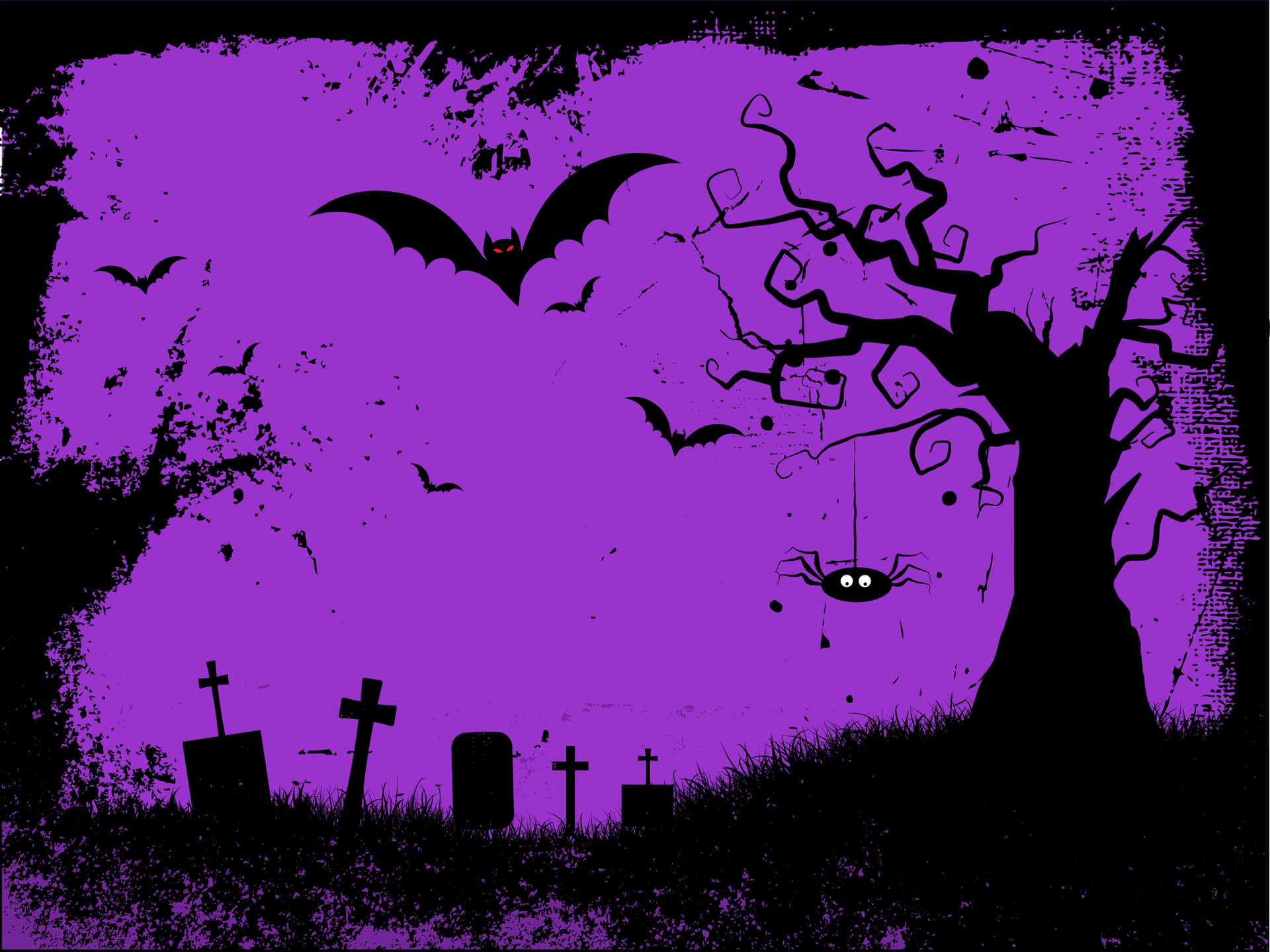 Grunge Halloween Scene Purple Backdrop Background