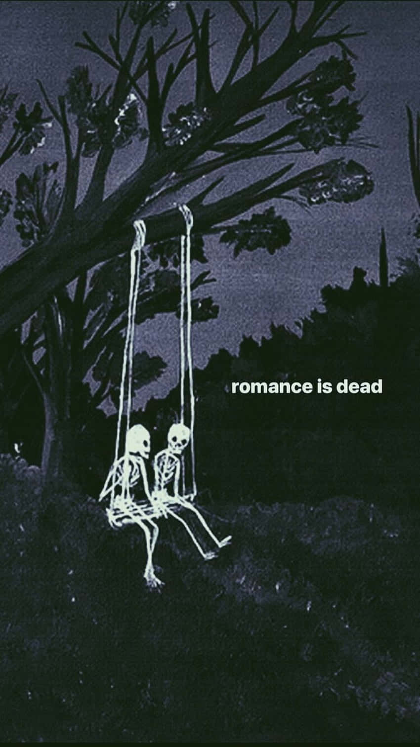 Grunge Halloween Skeletonson Swing Background