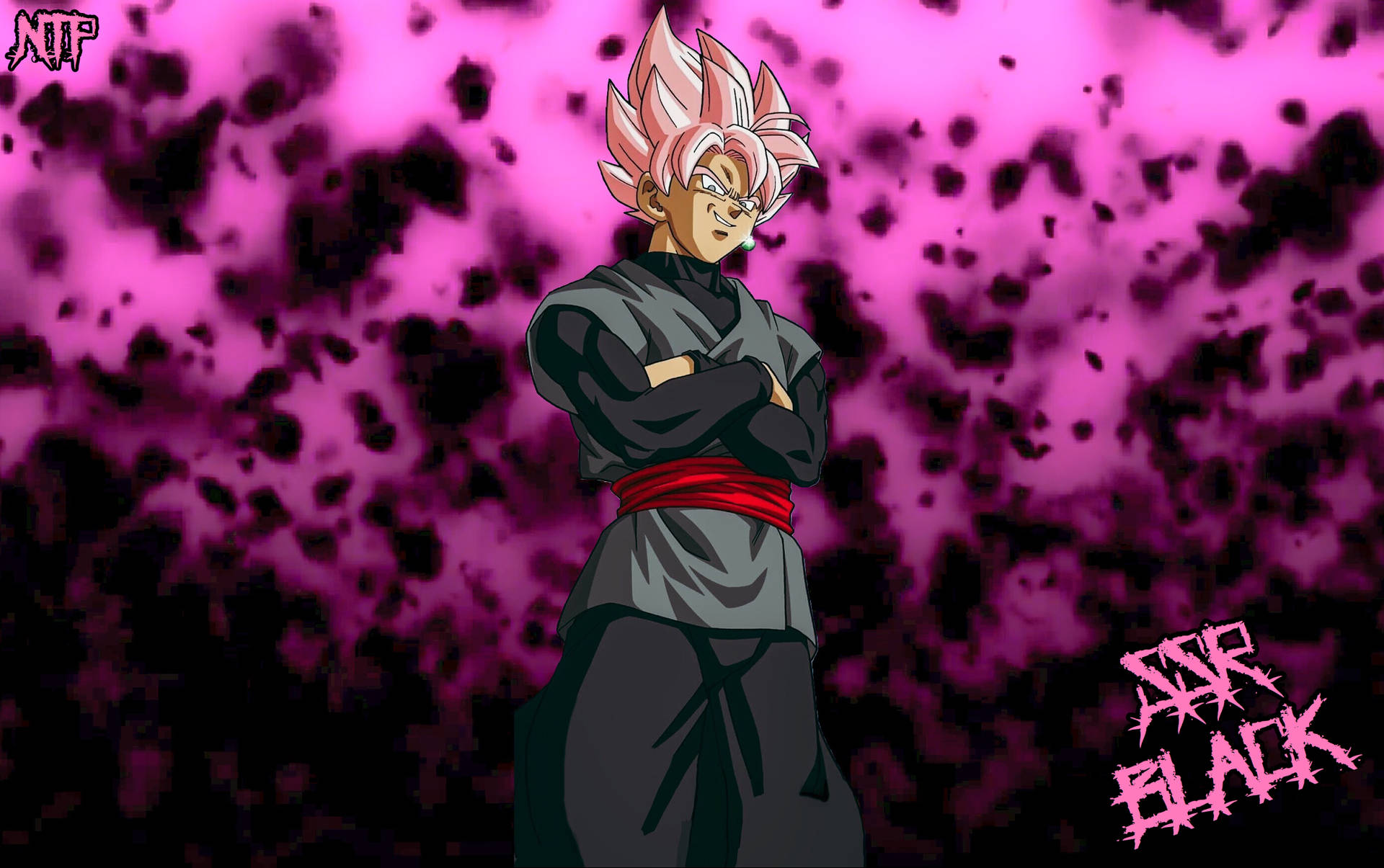 Grunge Pink Super Saiyan Rose Goku Background