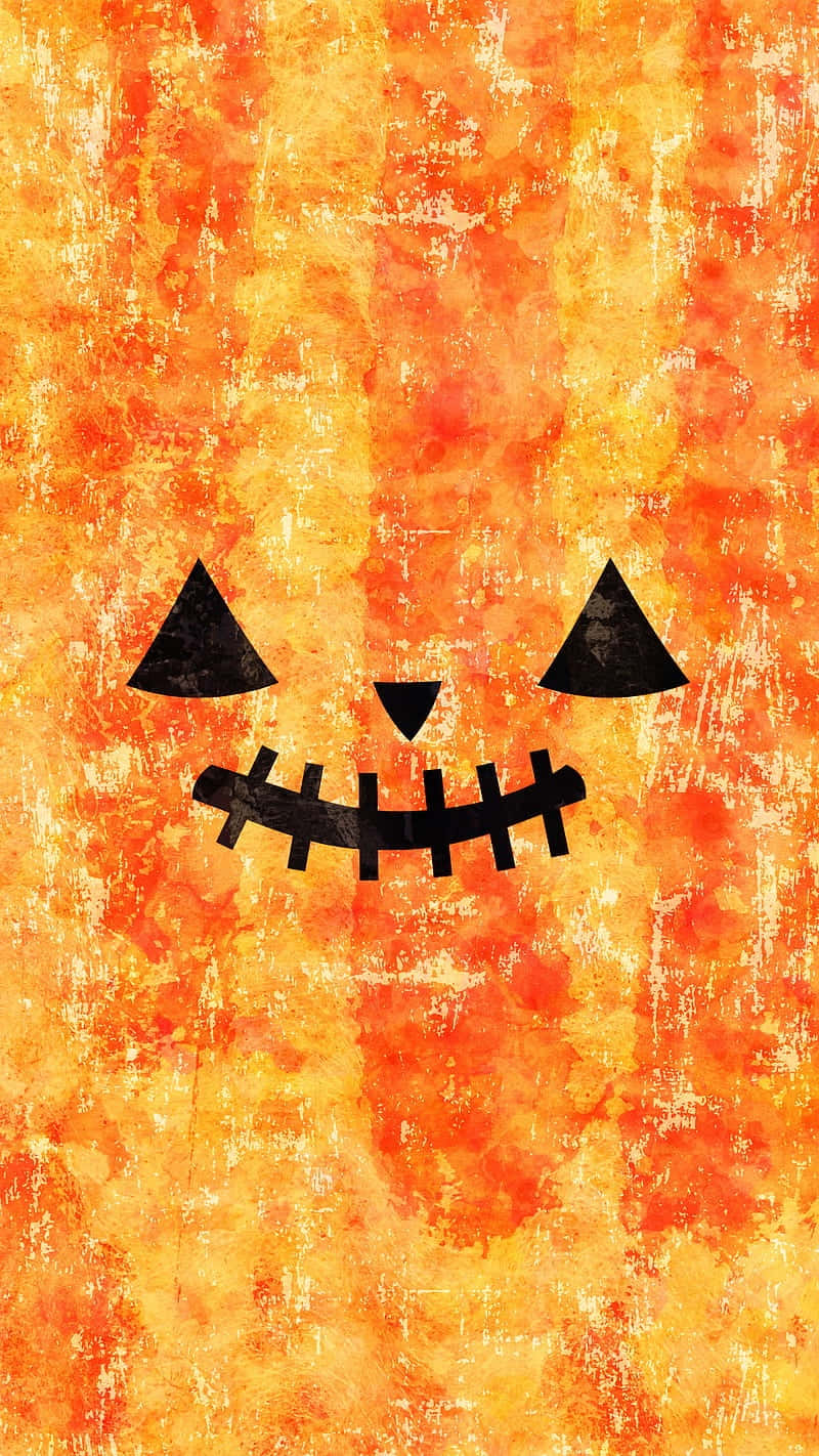Grunge Pumpkin Face Halloween Background Background