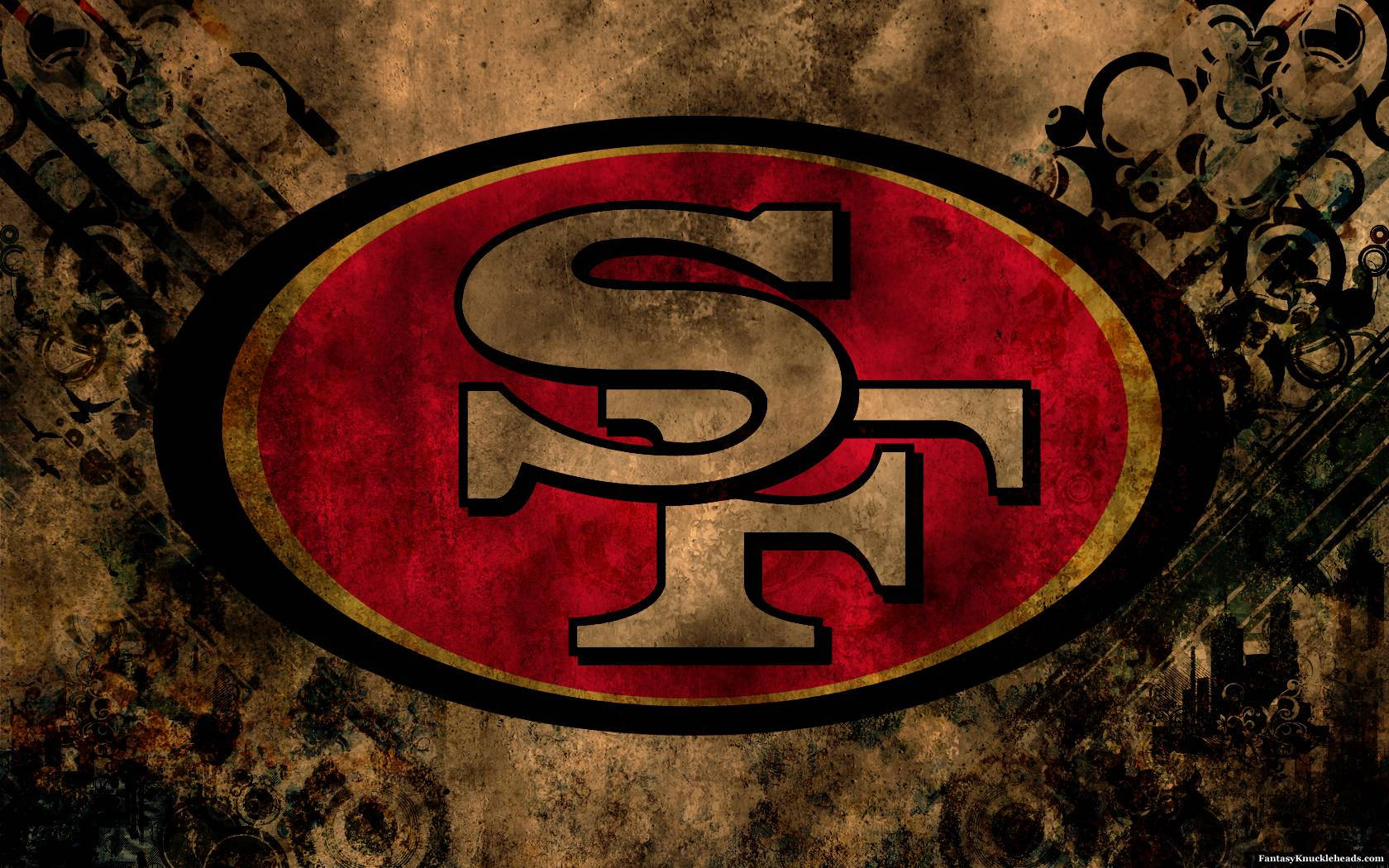 Grunge Royal Pattern Sf 49ers Logo Background