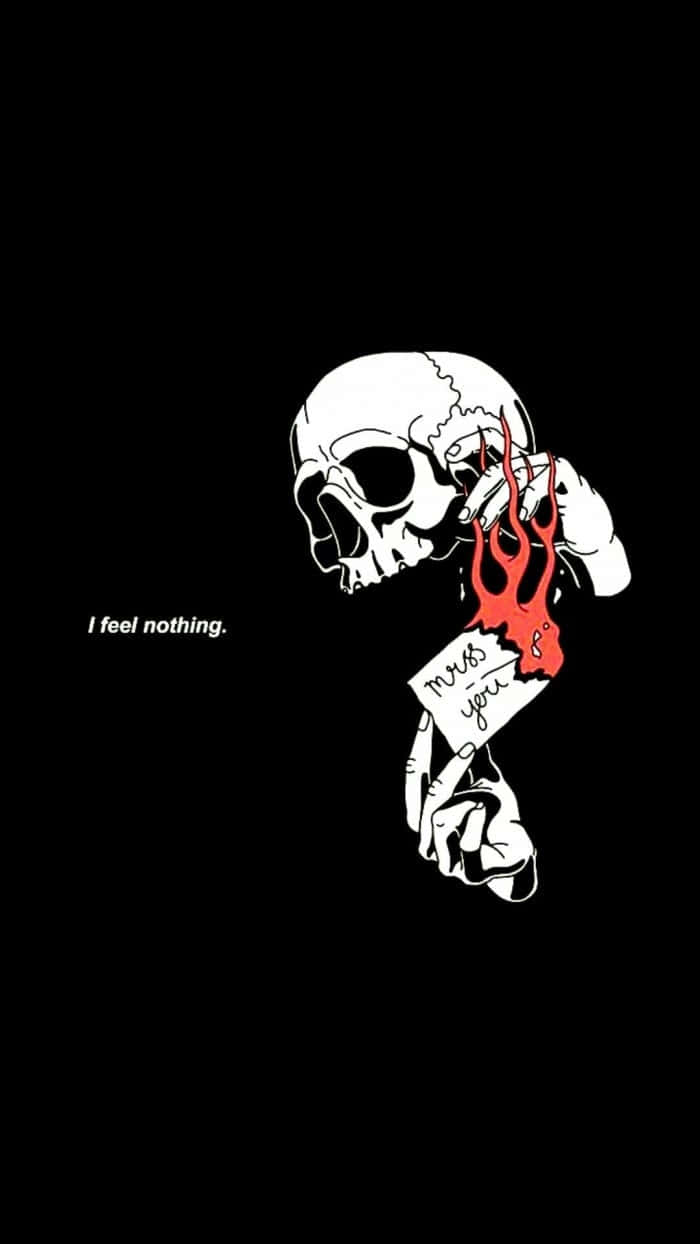 Grunge Skull Flame Heartbreak Background