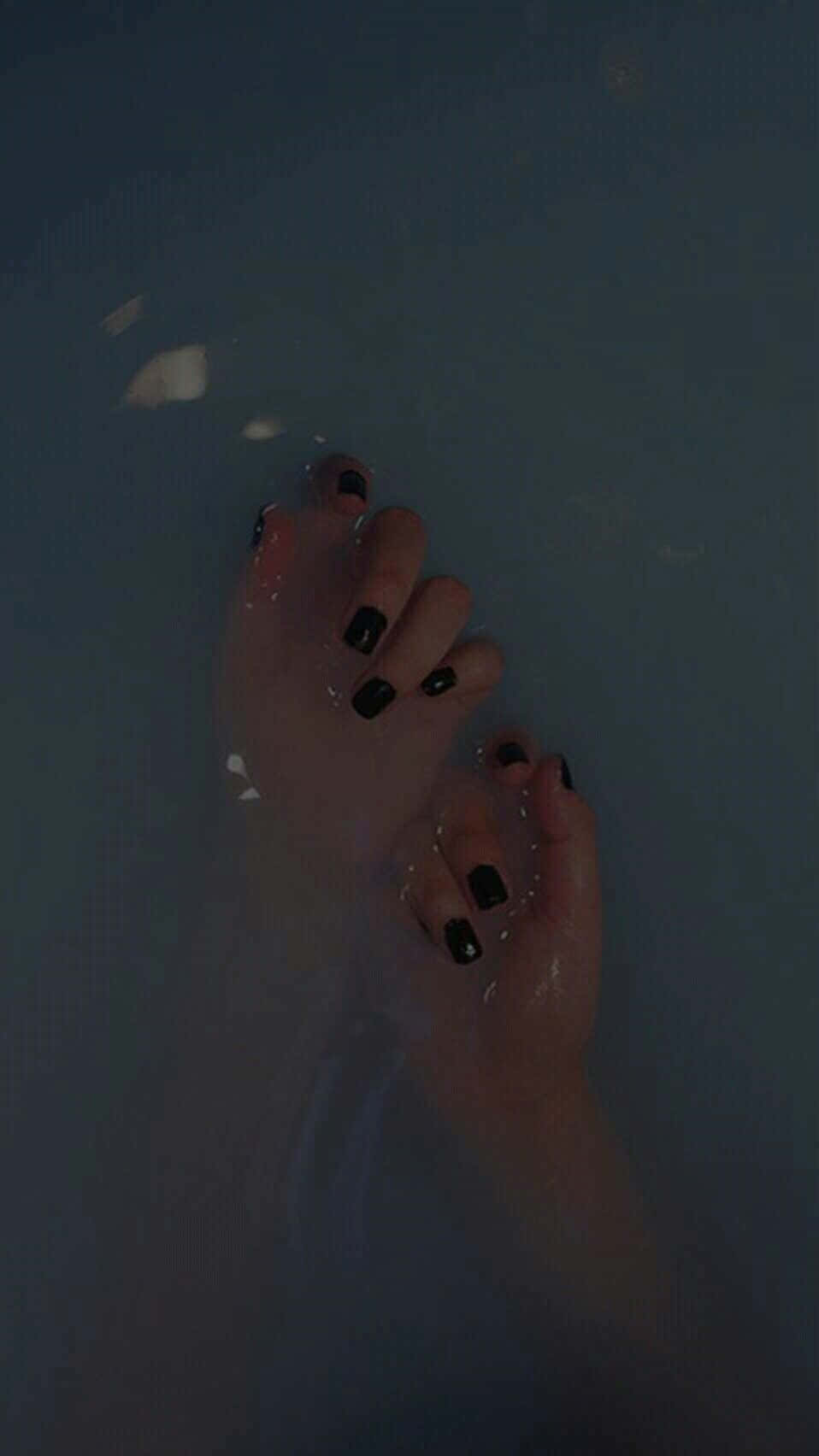 Grunge Tumblr Aesthetic Black Nail Polish Background