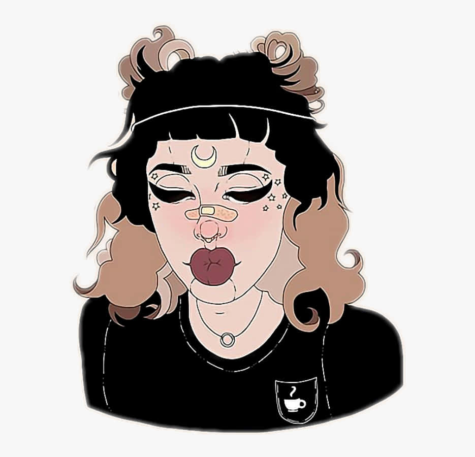 Grunge Tumblr Aesthetic Girl Digital Art Background