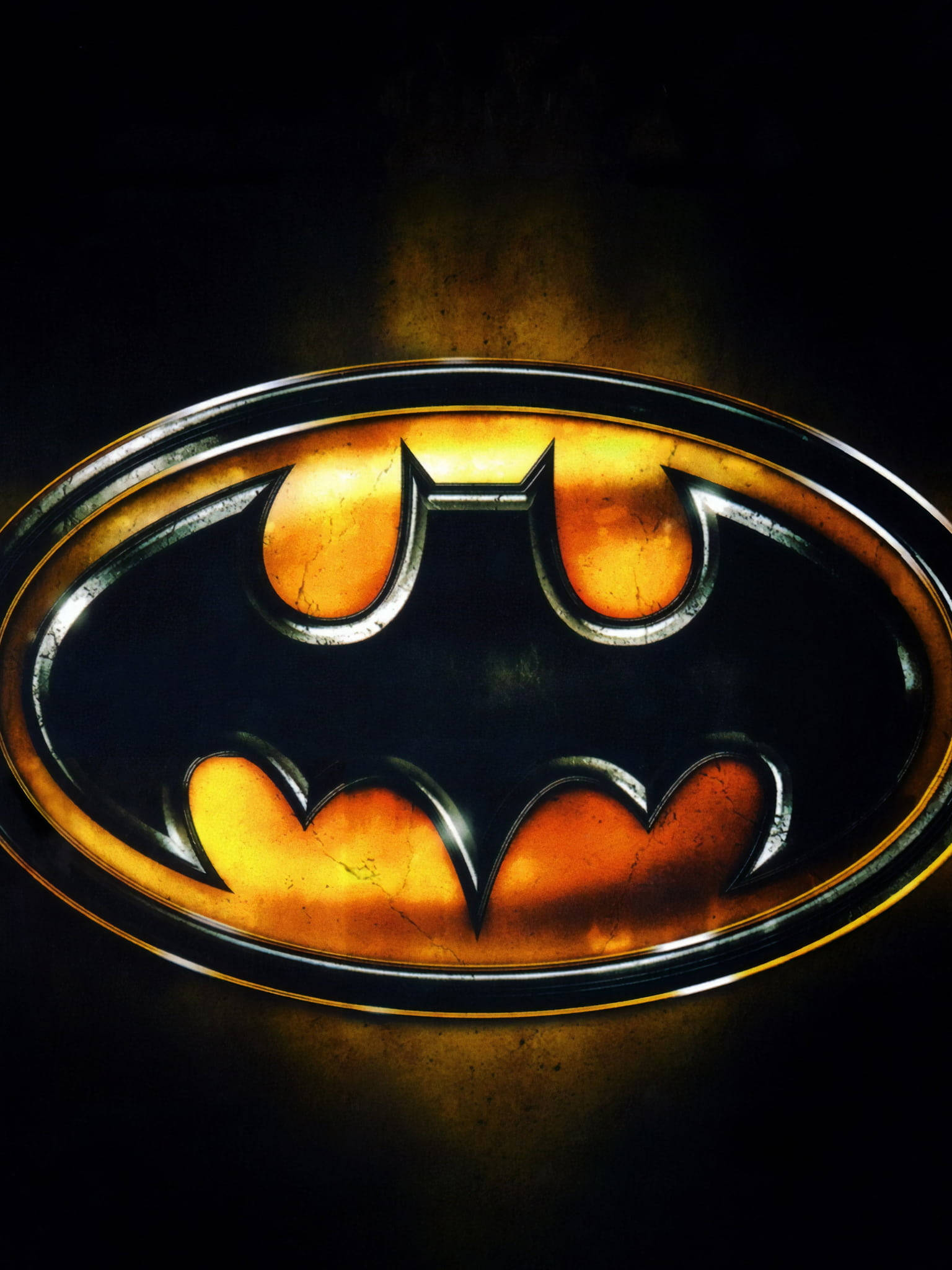 Grunge Yellow Batman Logo Iphone Background