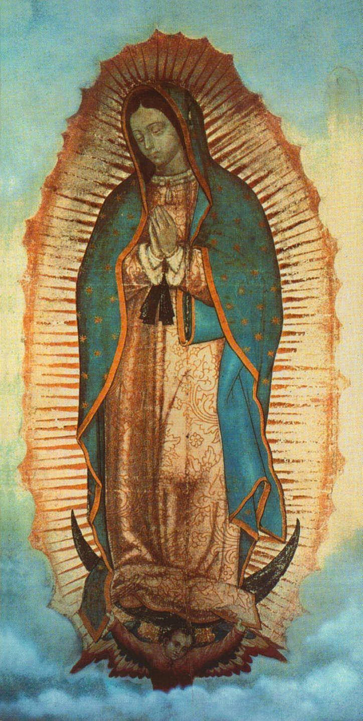 Grungy Light Blue Virgen De Guadalupe Background