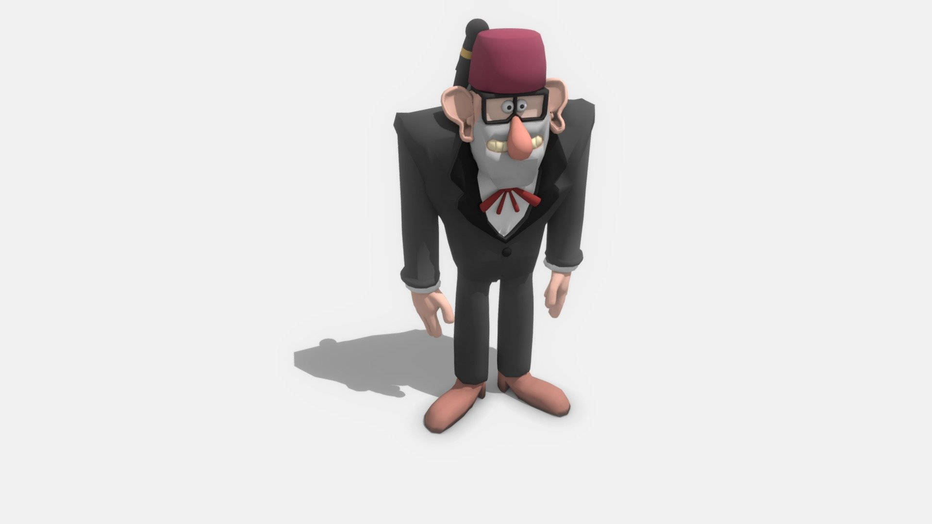 Grunkle Stan 3d In White Background