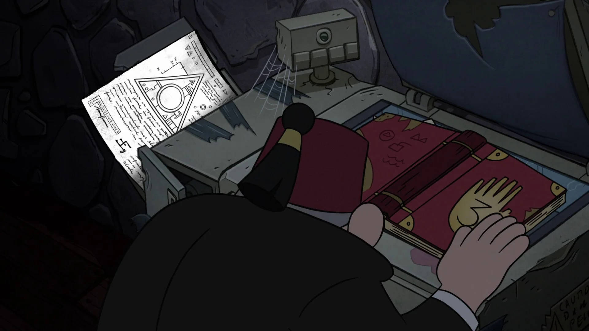 Grunkle Stan Copying A Book Background