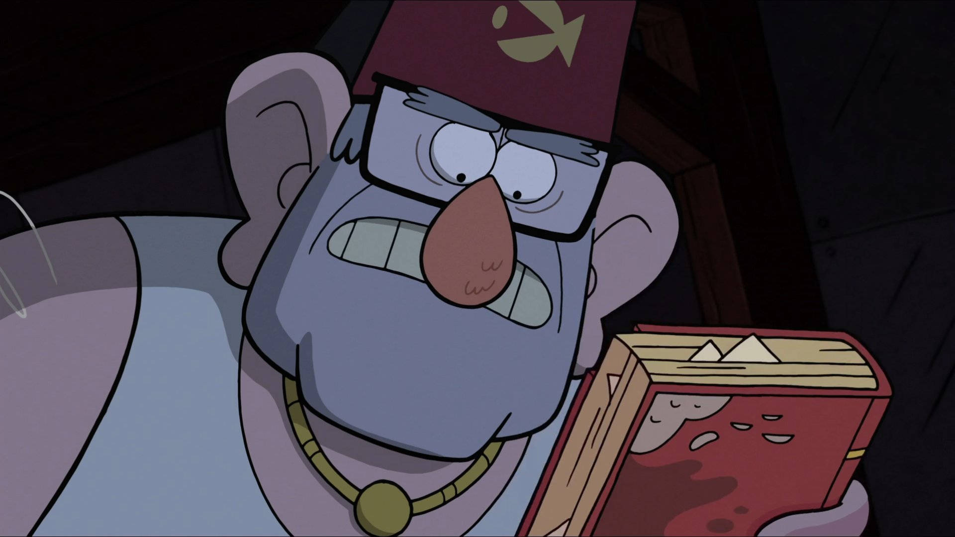 Grunkle Stan Holding A Book Background
