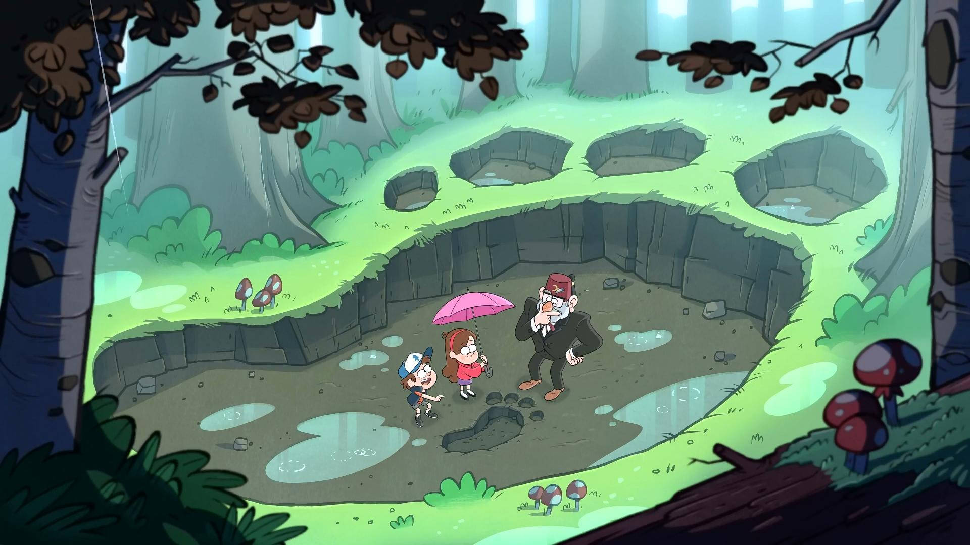 Grunkle Stan In Giant Footprint Background