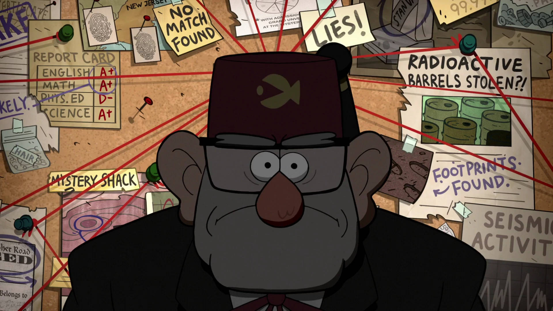 Grunkle Stan In Investigation Room Background