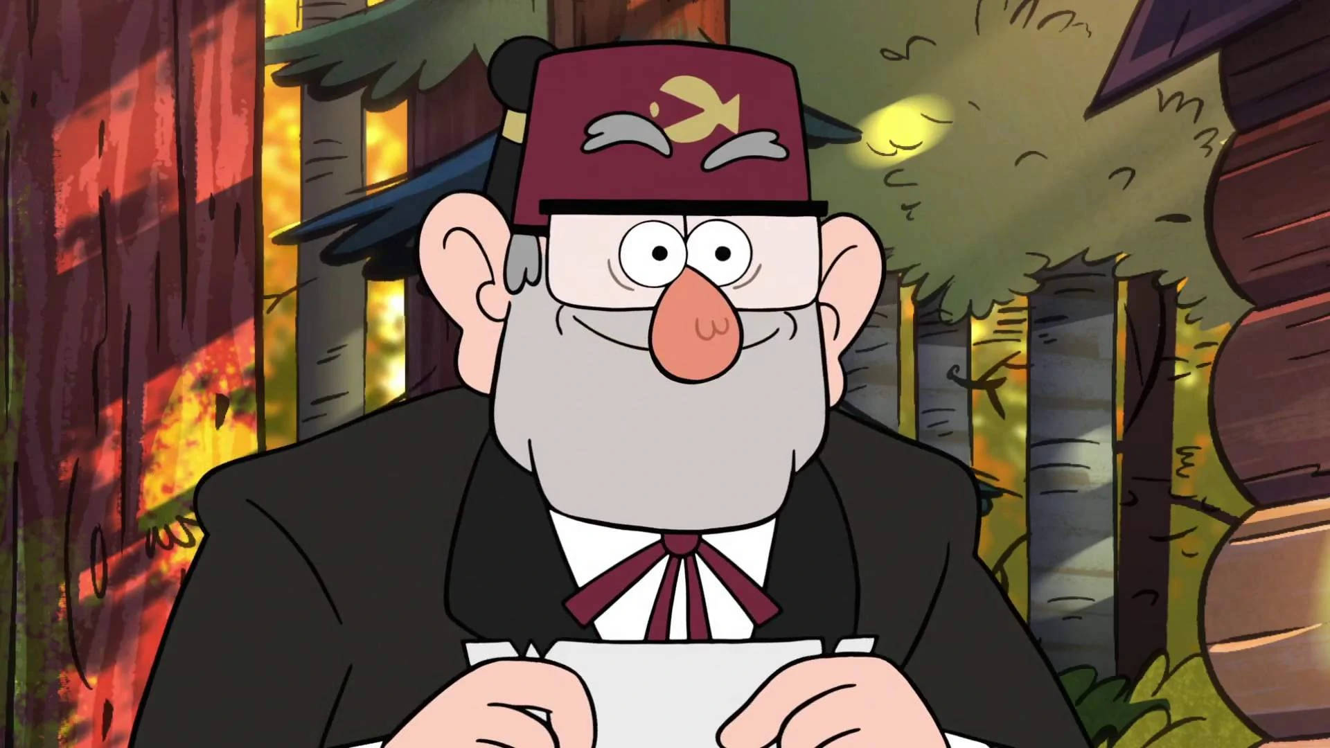 Grunkle Stan With A Note Background