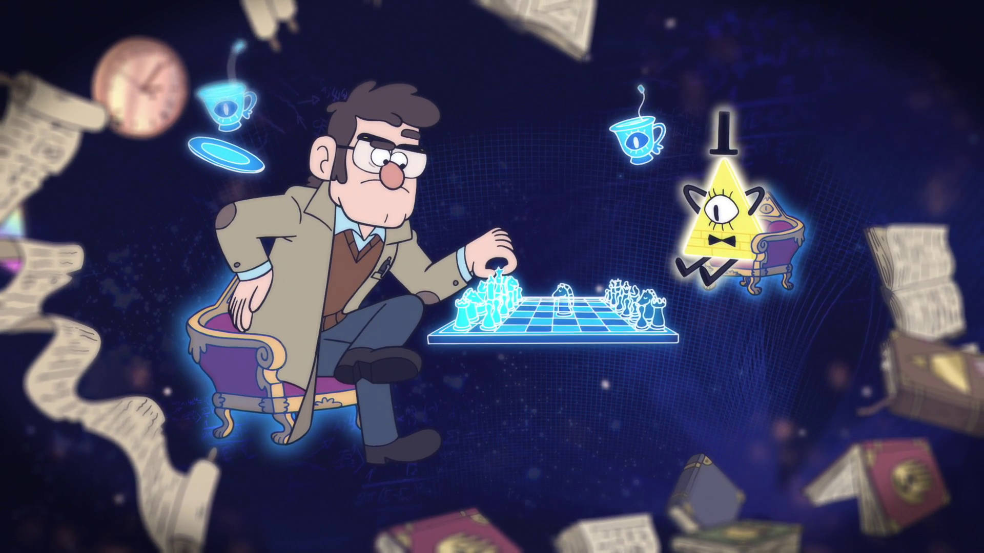 Grunkle Stan With Alien Background