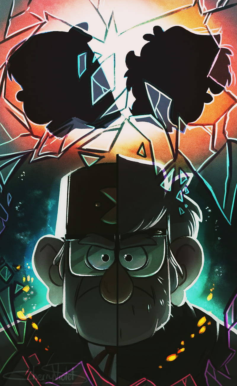 Grunkle Stan With Broken Mirrors