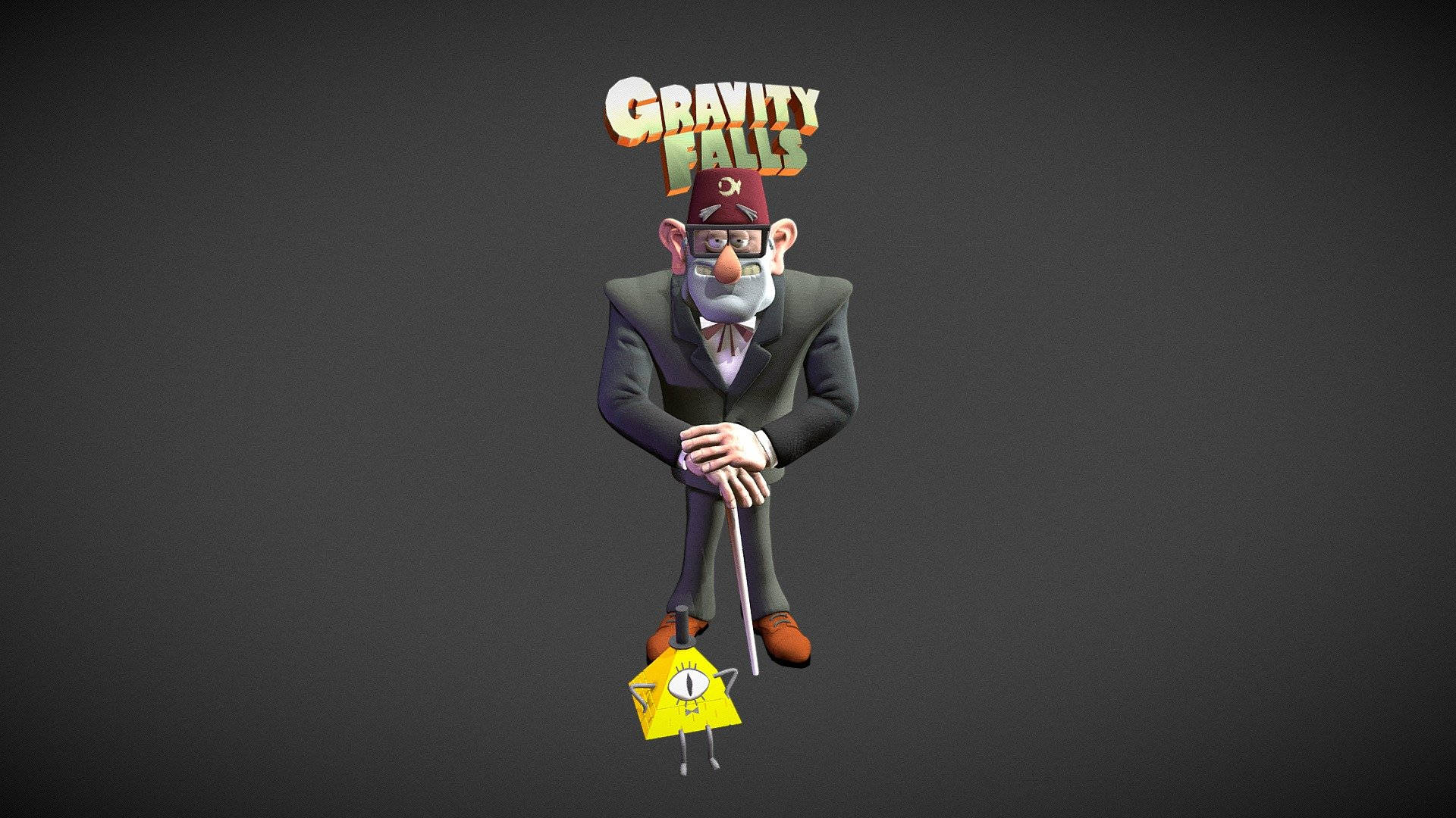Grunkle Stan With Cyclops Pyramid Background