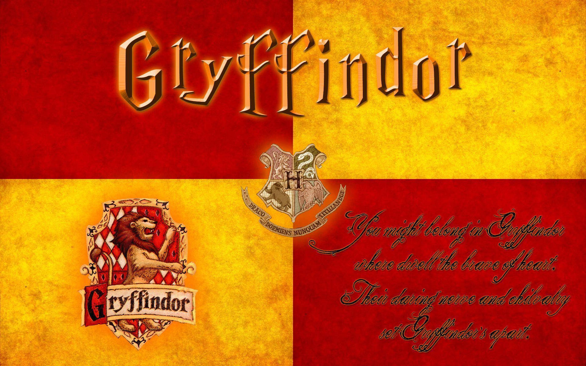Gryffindor House Crestand Motto Background