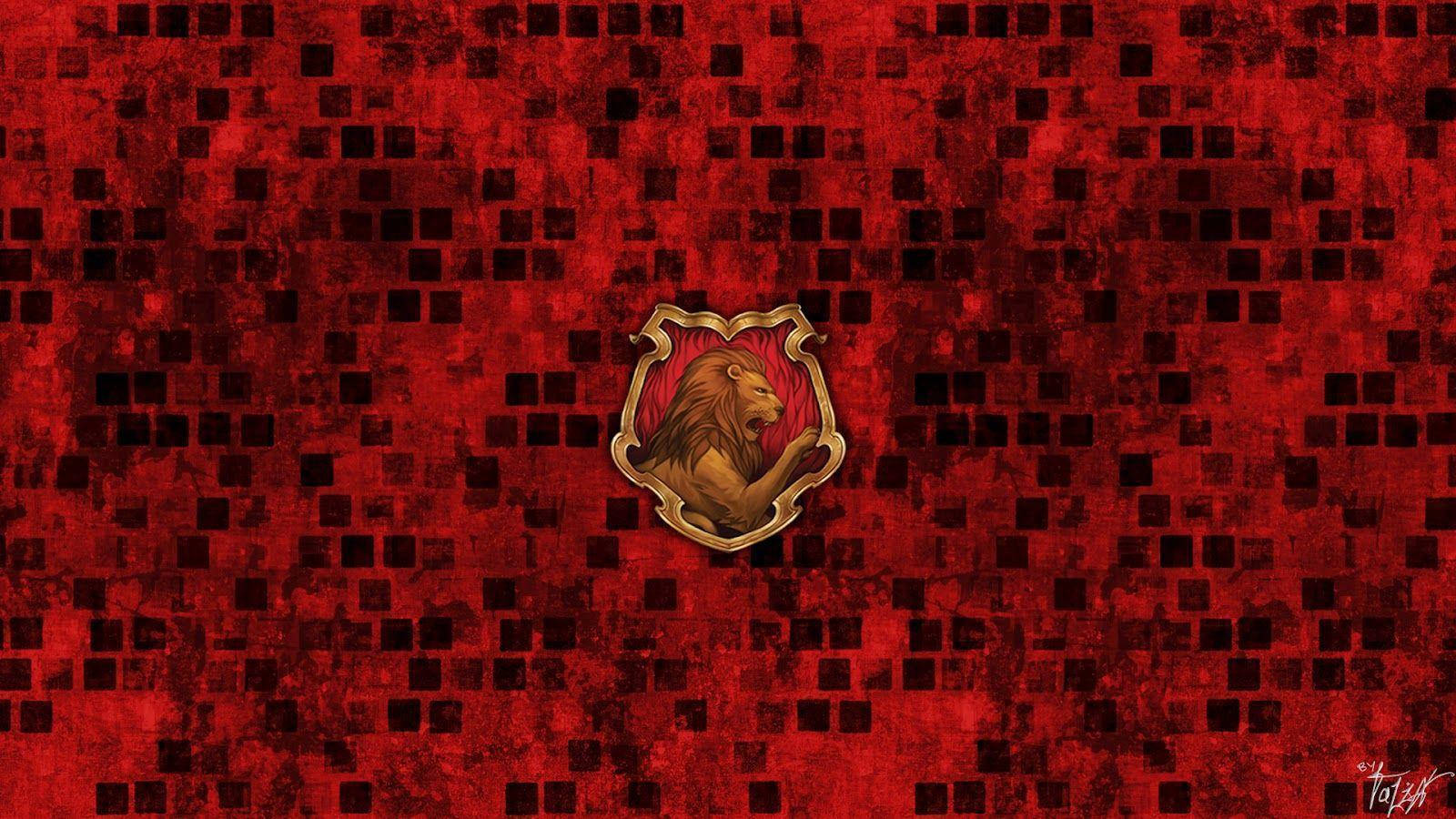 Gryffindor Lion Creston Red Background