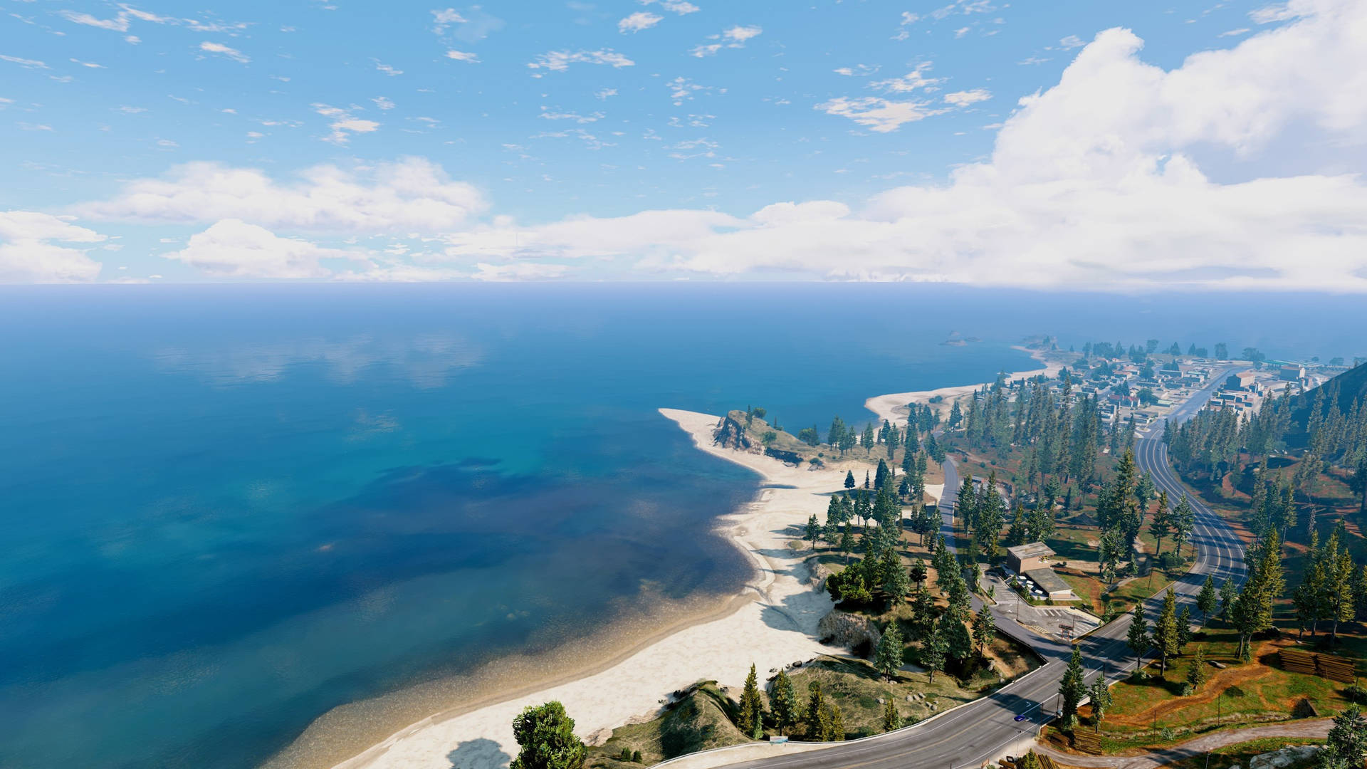 Gta 5 2560x1440 Blue Beach Hillside Background