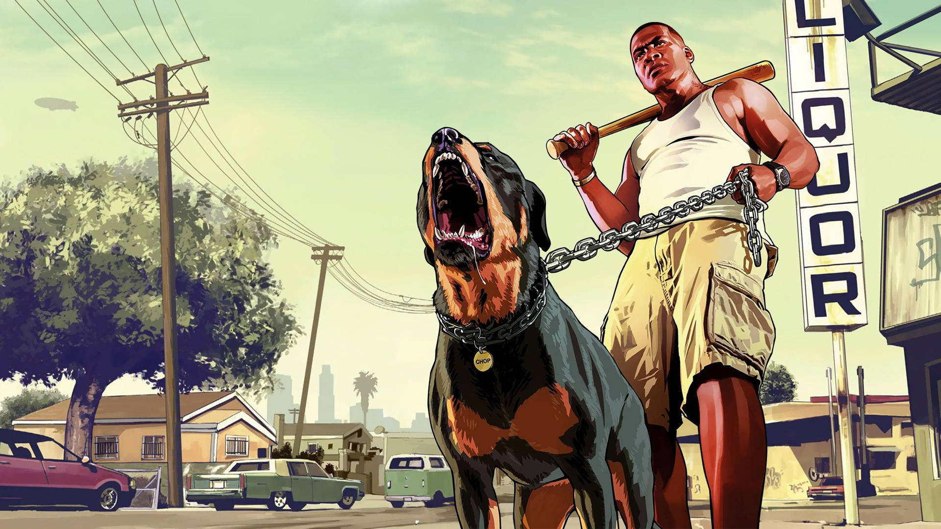 Gta 5 2560x1440 Franklin Chaining Chop Background