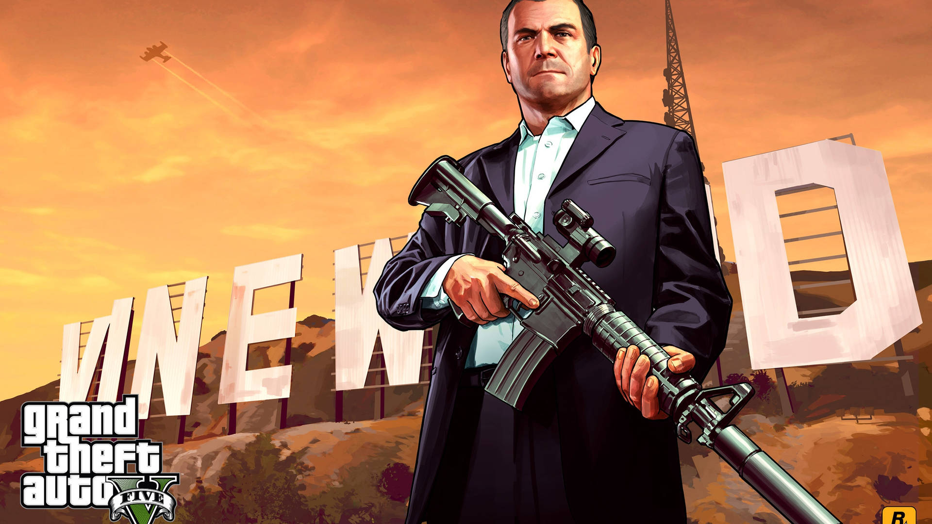 Gta 5 2560x1440 Michael De Santa Sniper Background