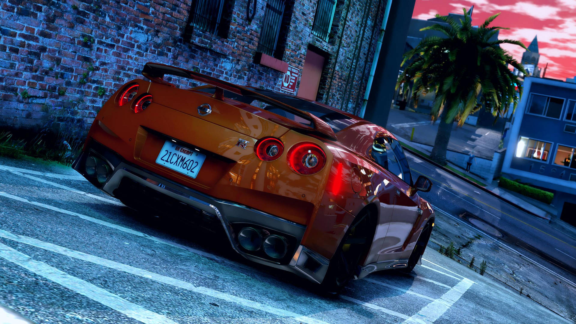 Gta 5 2560x1440 Orange Nissan Gtr Background