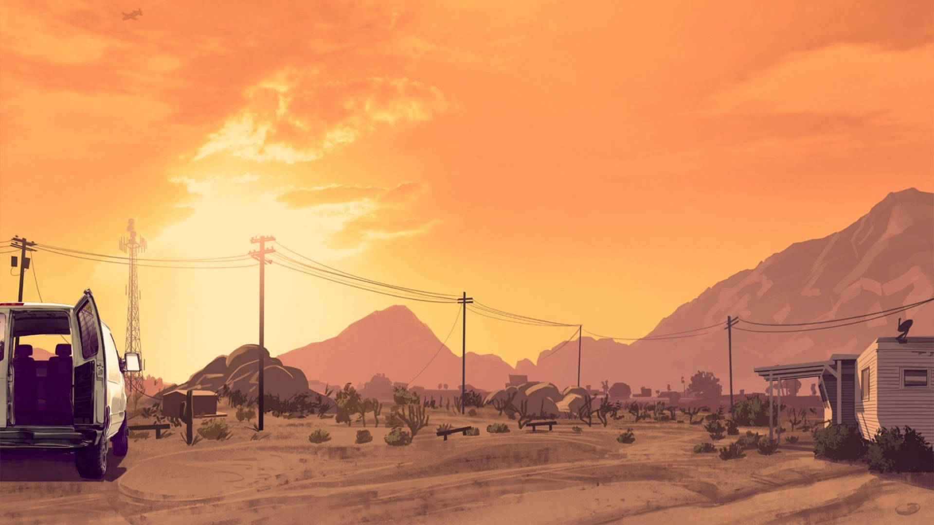 Gta 5 2560x1440 Senora Desert Trailer Park Background