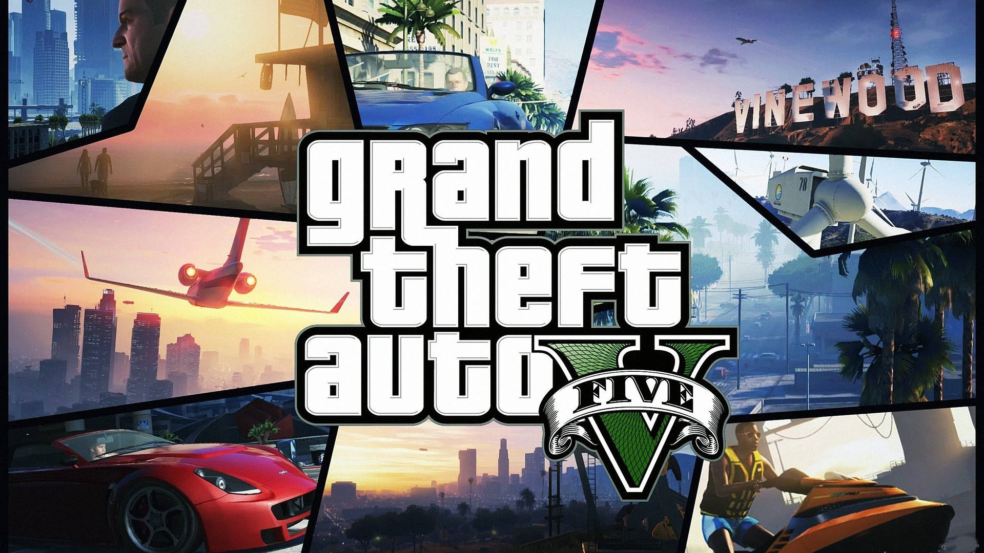 Gta 5 2560x1440 Vehicles And Settings Collage Background