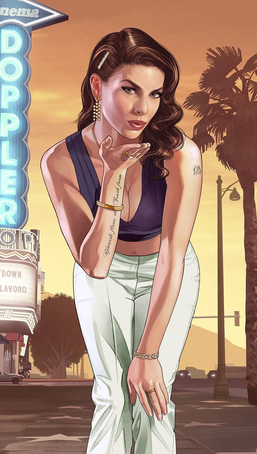 Gta 5 Iphone Alluring Sexy Lady Background