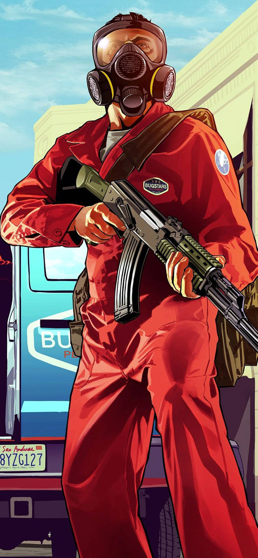 Gta 5 Iphone Heist Orange Jumpsuit Background