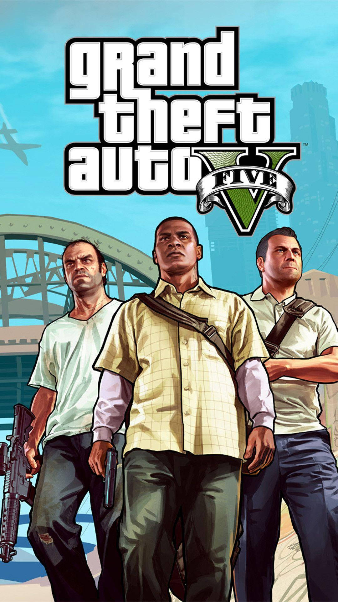 Gta 5 Iphone Trevor, Franklin, And Michael Background