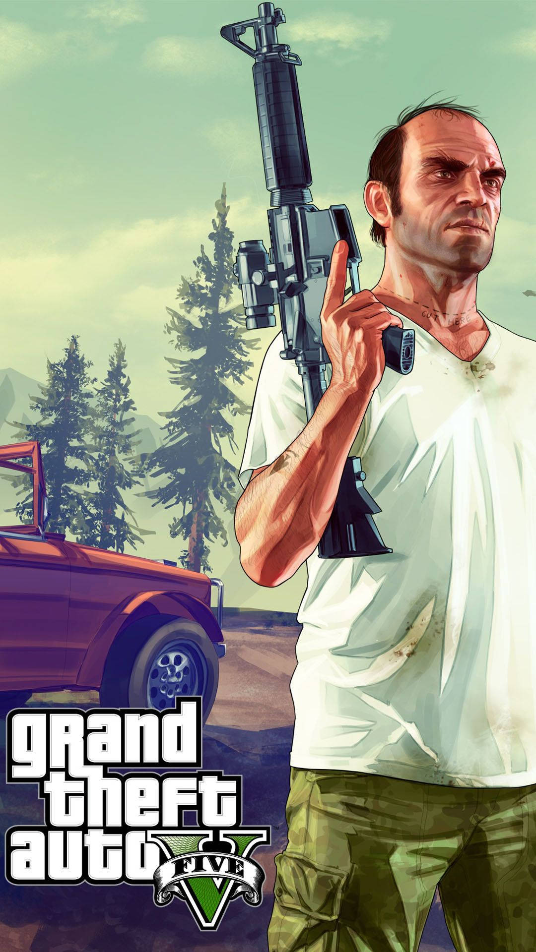 Gta 5 Phone Trevor Philips In Forest Background