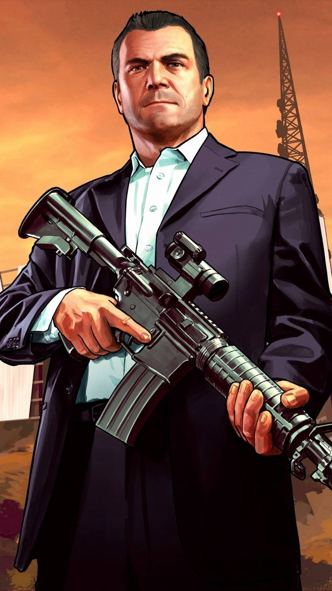 Gta Iphone Michael Weapon Background