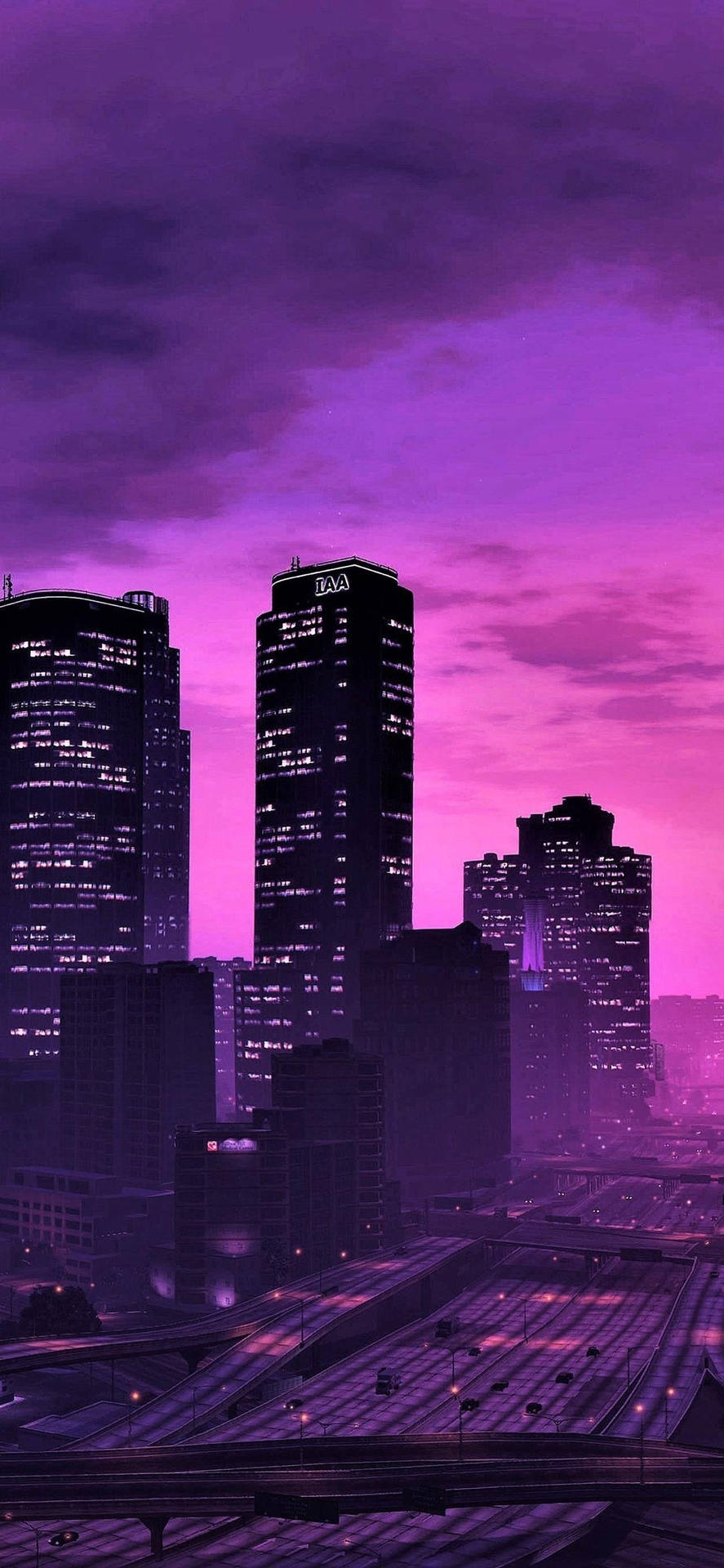 Gta Iphone Purple Downtown Los Santos Background