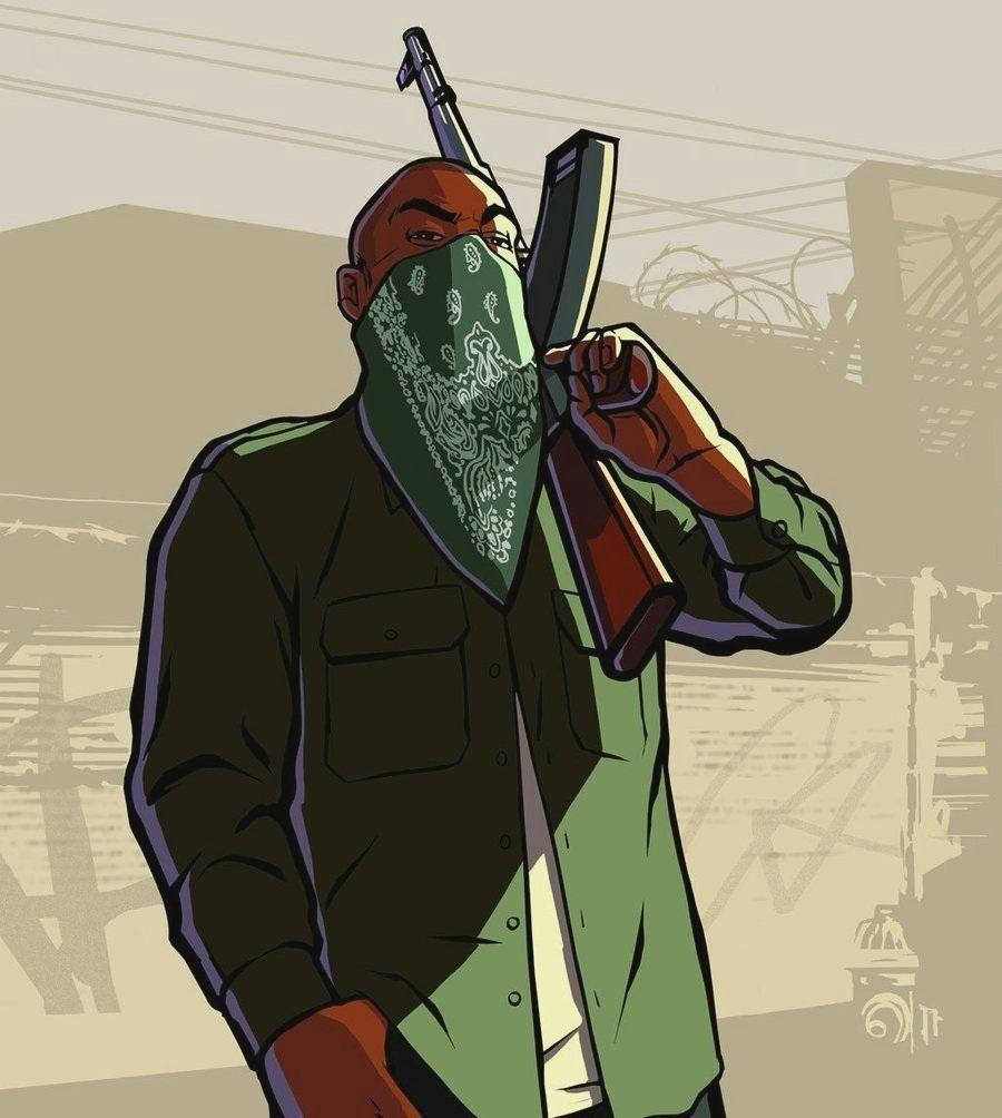 Gta San Andreas Man In Green Background