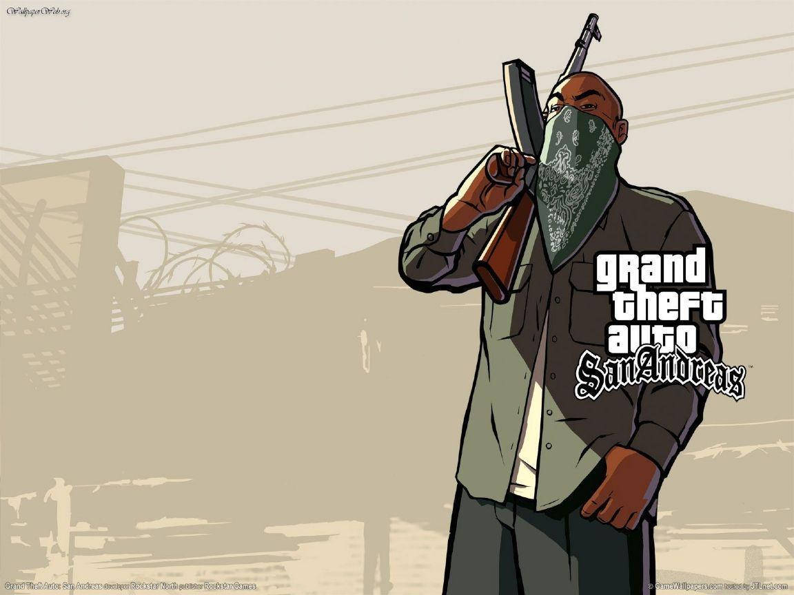 Gta San Andreas Man With A Gun Background