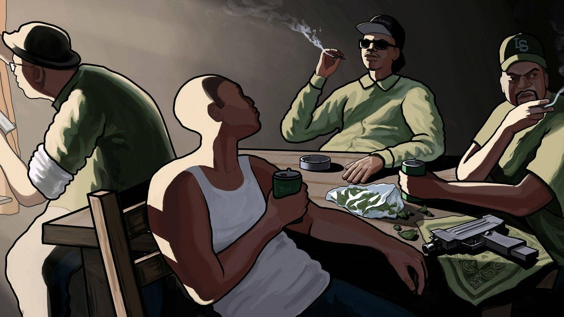 Gta San Andreas Smoking And Drinking Background