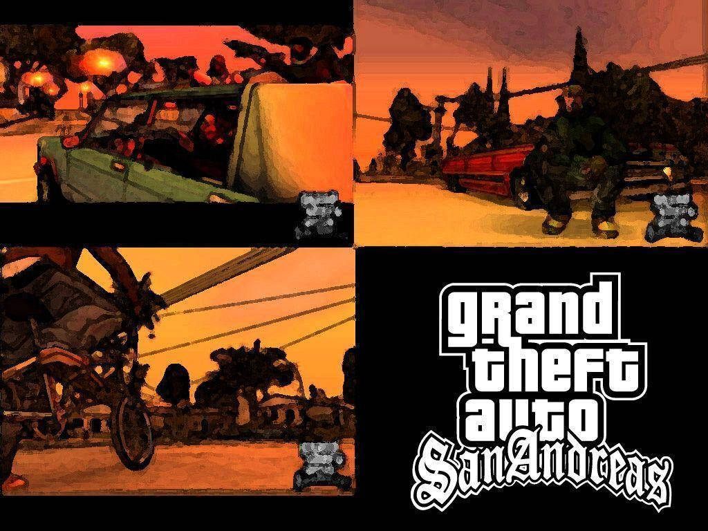 Gta San Andreas Weapons And Cars Background