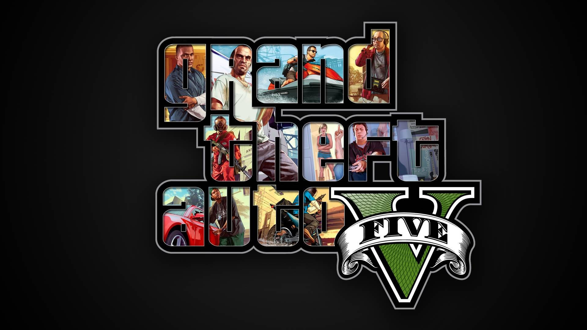 Gta V Logo Collage Background