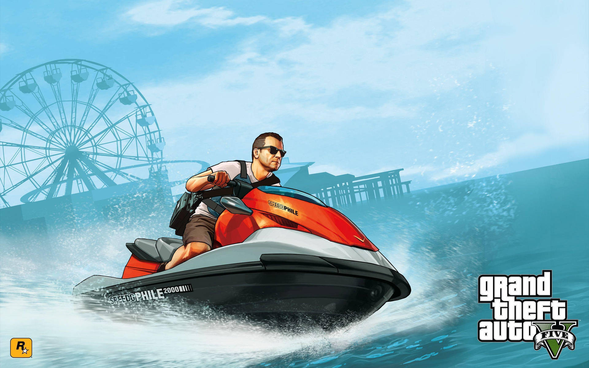 Gta V's Michael On Jetski Background