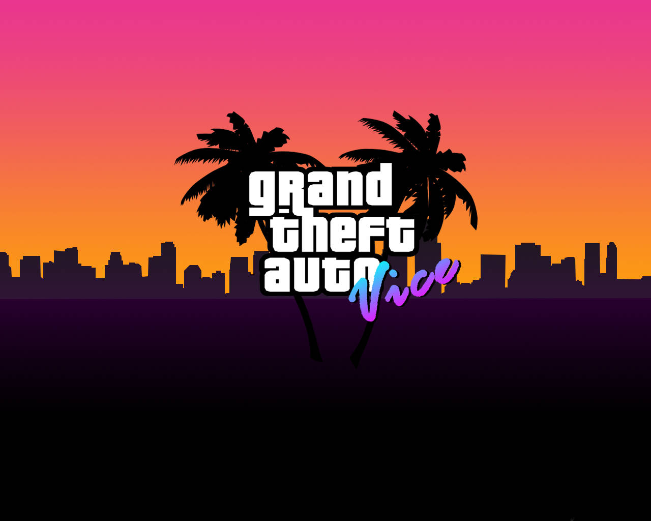 Gta Vice City Game Title Art Background