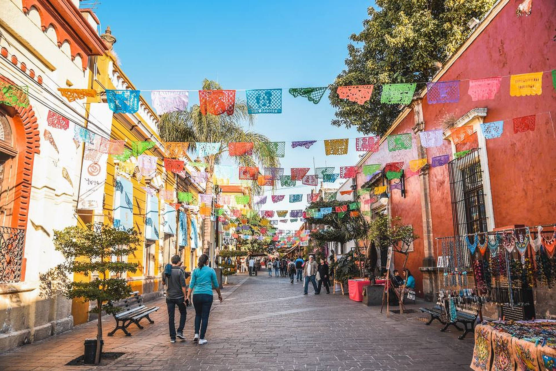 Guadalajara Colorful Banderitas Background