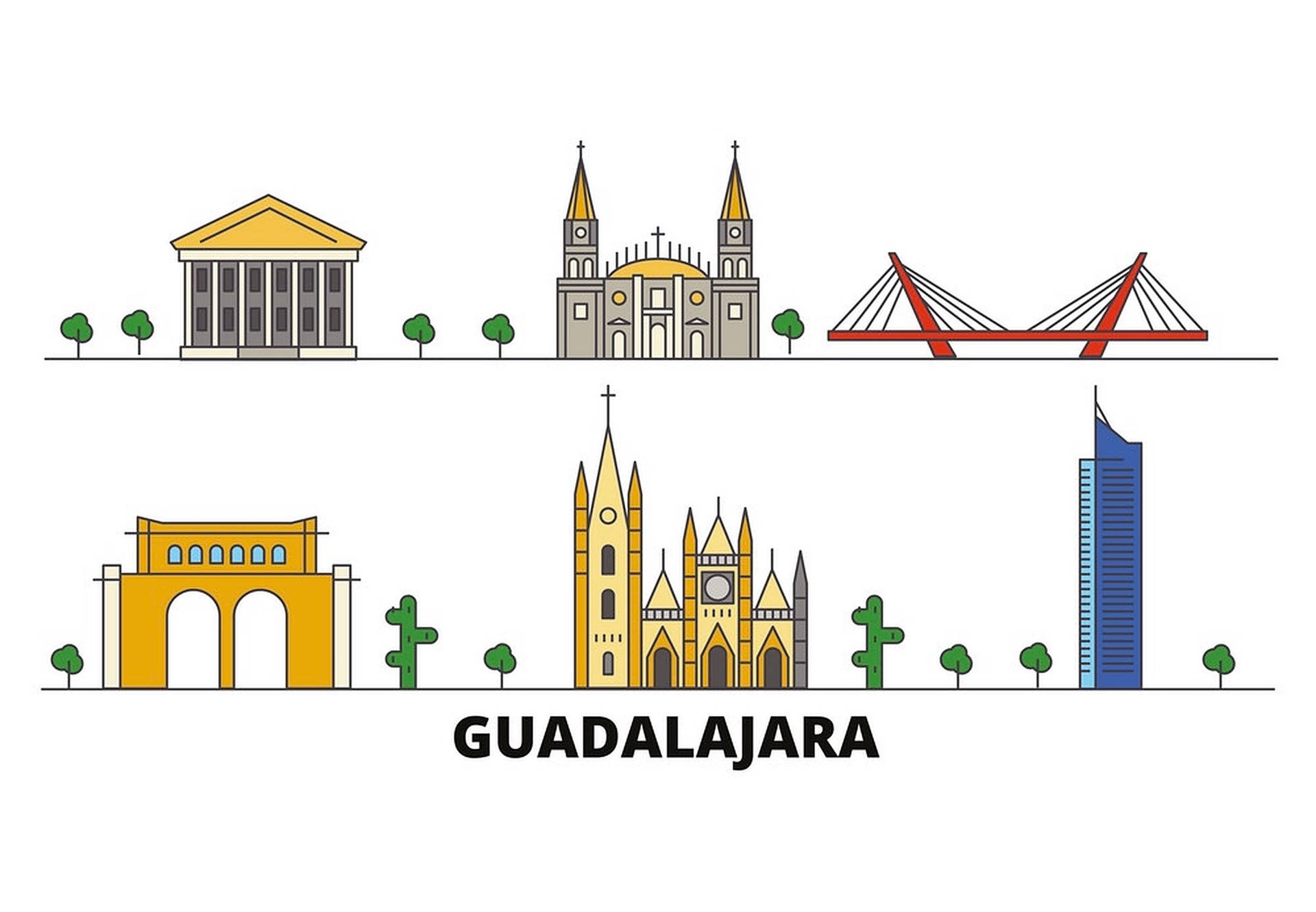 Guadalajara Graphic Art Background