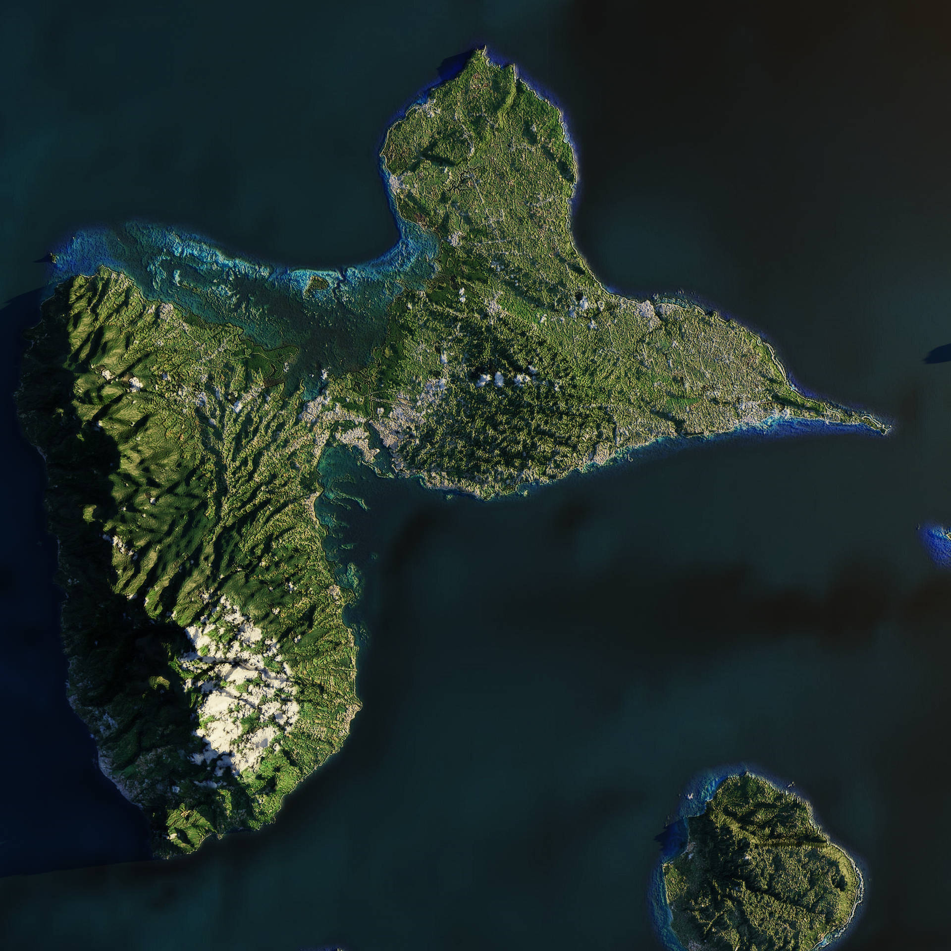 Guadeloupe Satellite Image Background