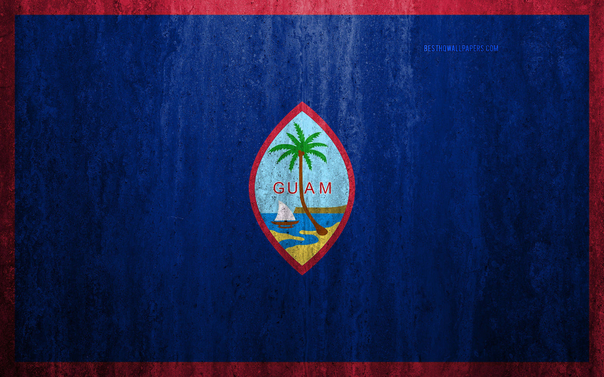 Guam Flag On The Wall Background