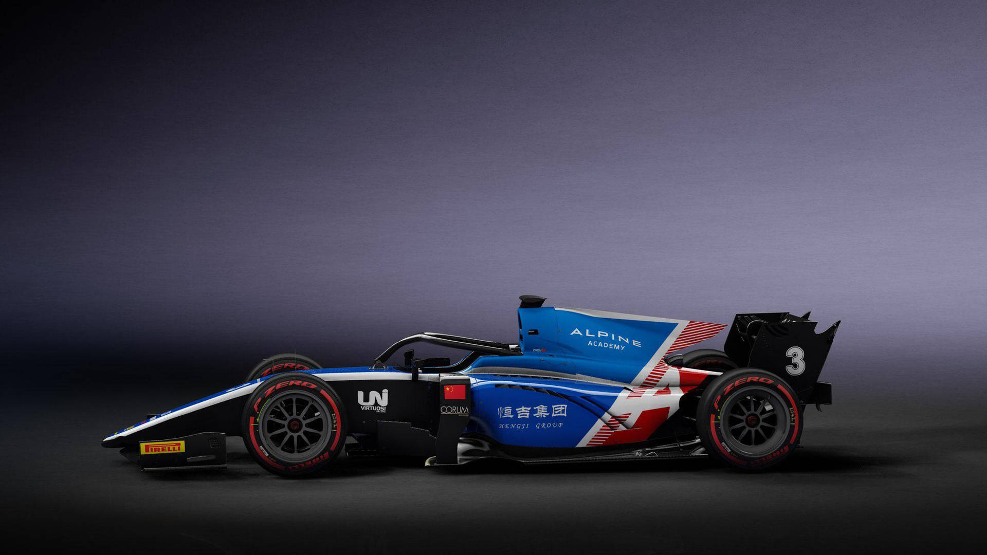 Guanyu Zhou Blue F1 Car