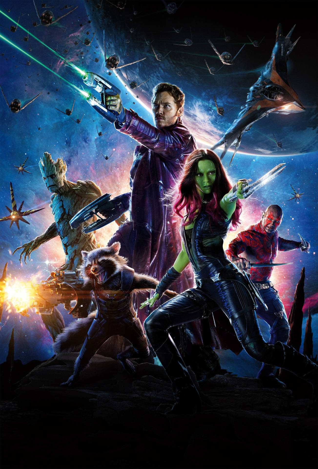 Guardians Of The Galaxy In Action Background