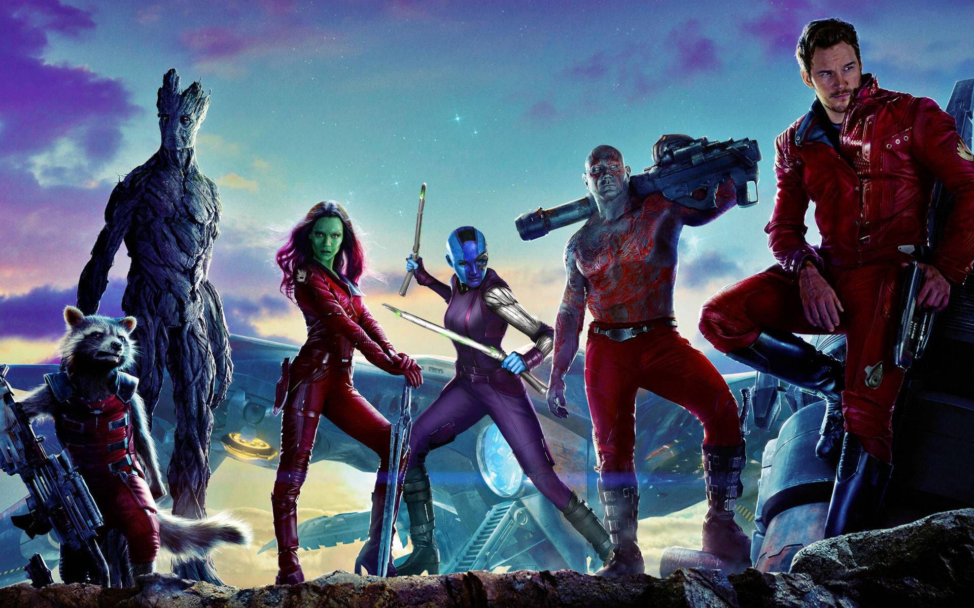 Guardians Of The Galaxy Space Superheroes Background