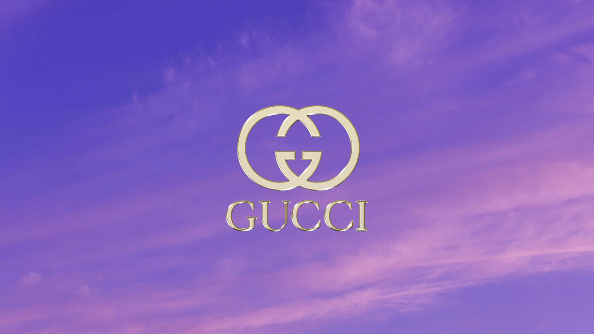 Gucci Logo On A Purple Sky Background