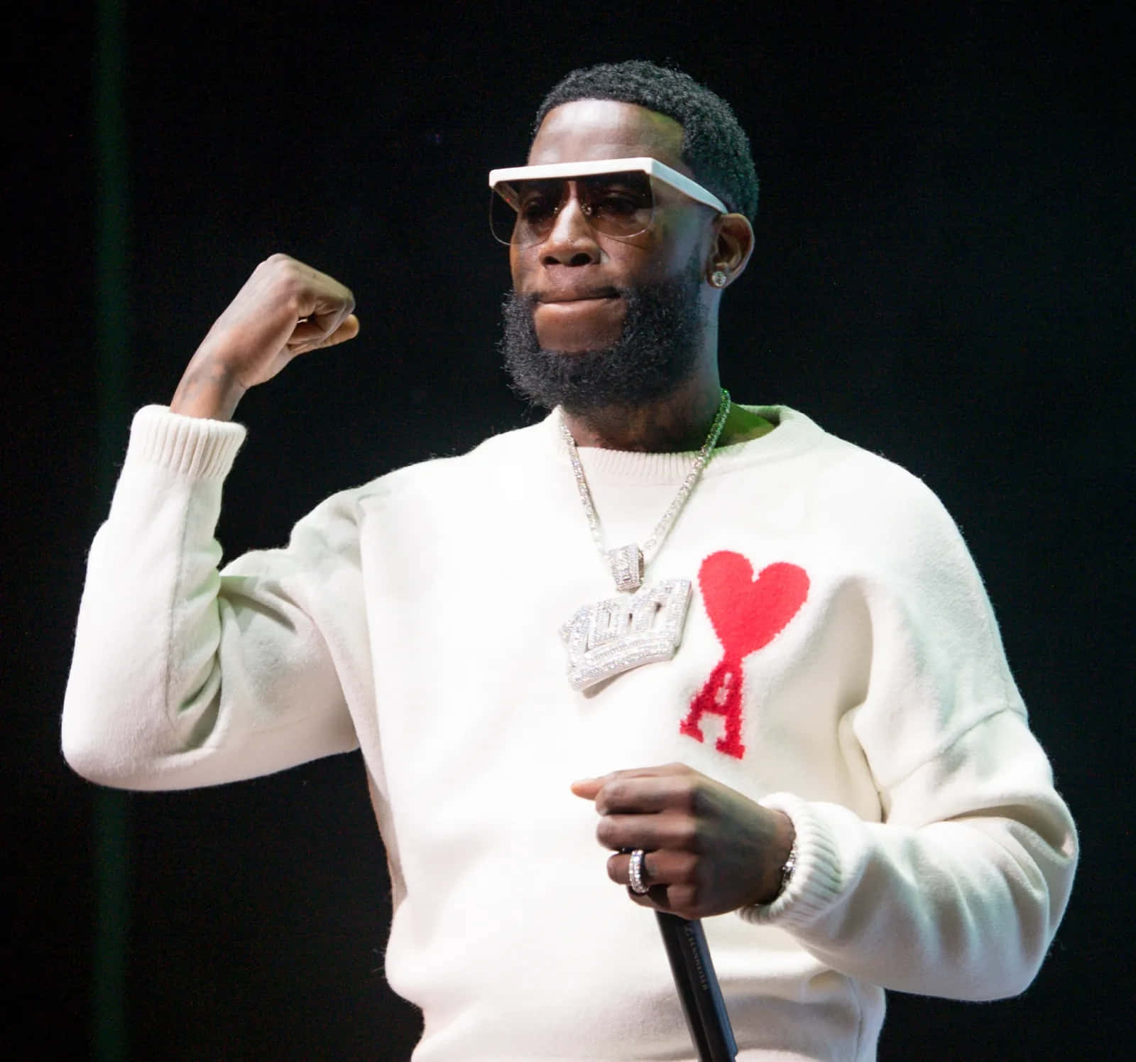 Gucci Mane Performance White Sweater Background