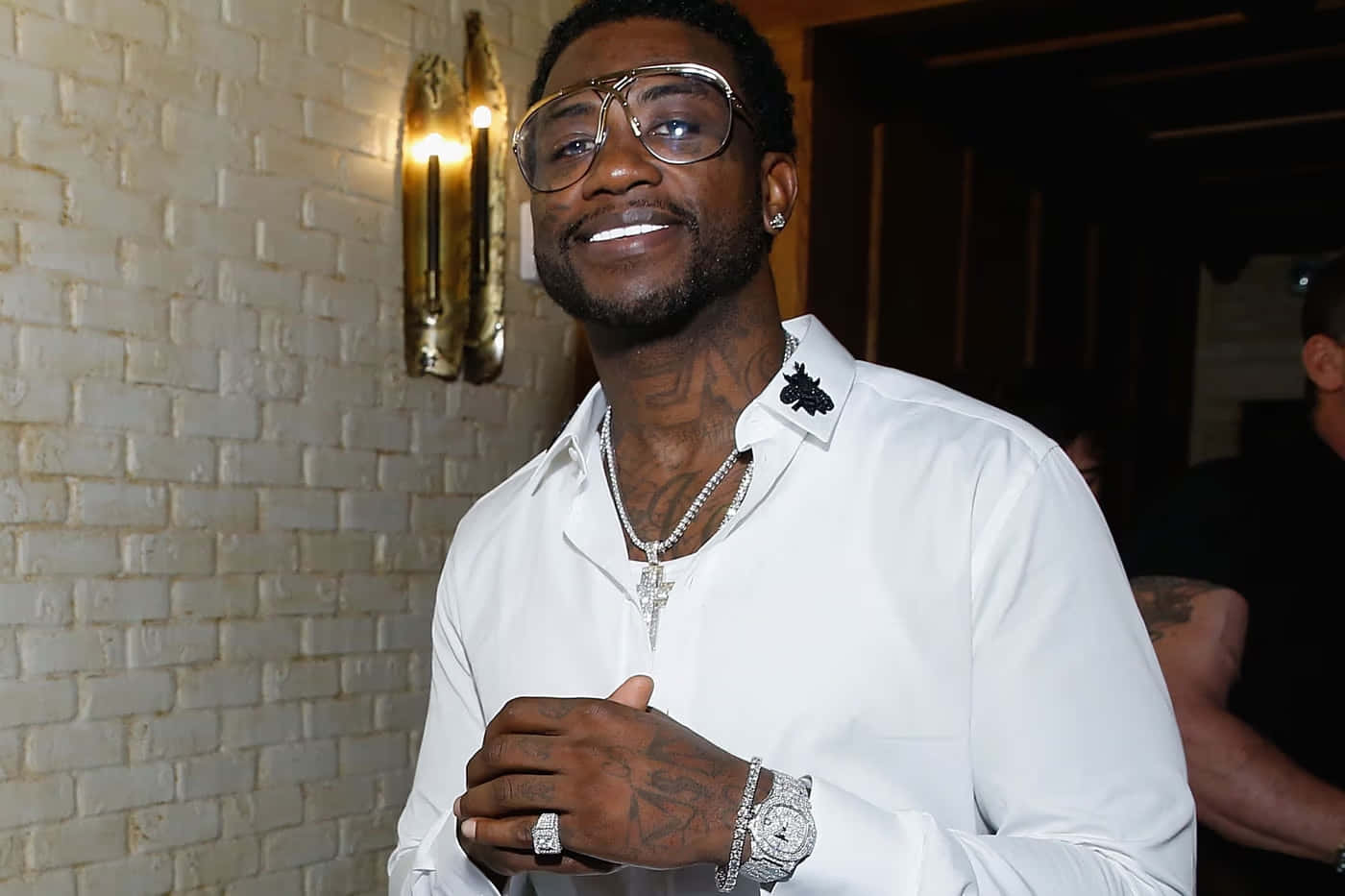 Gucci Mane Smilingin White Shirt